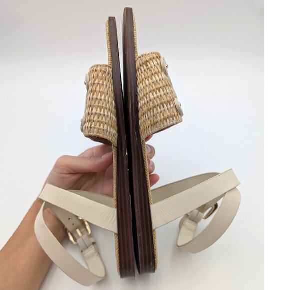 Sam Edelman Ilsie Logo Flat Sandals Women's Ivory/Natural Size US8M EU38.5 - Picture 5 of 10